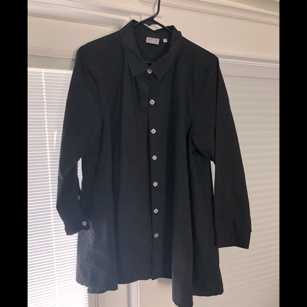 Habitat Black Cotton Tunic Button front and back Shirt, Size L